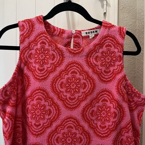 Boden Towelling Tank Top Terry Cloth Pink Rose Botanic Blush Womens Size M - Picture 2 of 10
